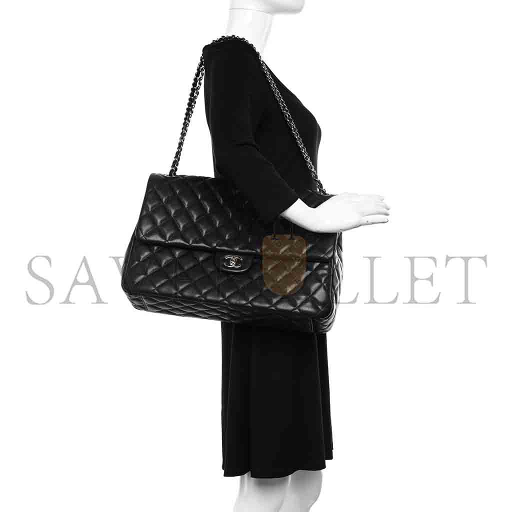 CHANEL MASTER MAXI CF40 CAVIAR QUILTED TRAVEL FLAP BAG (40*27*12cm) 